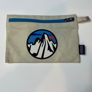 Patagonia Canvas Pouch Mountain Logo Zip Top Bag Organizer